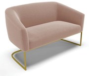 Sofá 2 Lugares Namoradeira Industrial Dourado Stella Bouclê D03 - D'Rossi - Rose