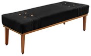 Recamier Decorativo 140cm Kors Suede Pés de Madeira Preto G63 - Gran Belo