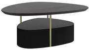 Mesa Centro Elsinki Alta Tampo e Base Ebanizado Haste Gold 35cm - 60223 Sun House