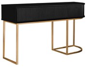 Aparador Miami 1 Gaveta L140CM - Preto c/ Detalhes Dourado Soleil