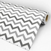 Papel de parede adesivo Chevron cinza e branco