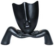 Escultura Decorativa Mascara Descanso Preto Fosco G07 - Gran Belo