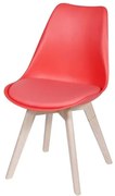 Cadeira Eames Leda 1108 Vermelha Base Madeira - 32071 Sun House