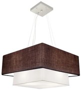 Lustre Pendente Quadrado Café e Branco MJ-4345 Para Mesa de Jantar e Estar