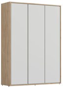 Guarda-Roupa Wood 3 Portas e 3 Gavetas - Branco com Carvalho