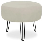 Puff Redondo para Sala Chloe Suede Bege