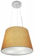 Lustre Pendente Cone Md-4152 Cúpula em Tecido 30/40x30cm Palha - Bivolt