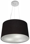 Lustre Pendente Cone Md-4153 Cúpula em Tecido 30/45x40cm Preto - Bivolt