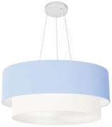 Pendente Cilíndrico Azul Bebê e Branco MJ-4370 Para Mesa de Jantar e Estar