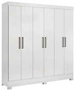 Guarda Roupa Casal 6 Portas 3 Gavetas Pratico D02 Branco - Mpozenato