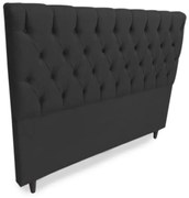 Cabeceira Cama Box Casal King 195cm Nicole Capitonê Suede Preto - Sheep Estofados - Preto