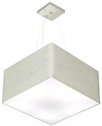 Lustre Pendente Quadrado Md-4199 Cúpula em Tecido 30/60x60cm Rustico Cinza - Bivolt