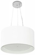 Lustre Pendente Cilíndrico Md-4319 Cúpula em Tecido 40x25cm Branco / Branco - Bivolt