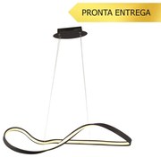 Pendente Flow Preto 93X33X26Cm Led 30W 3000K Bivolt - Bella Iluminação...