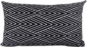 Capa almofada LYON Veludo estampado chevron preto 30x50cm