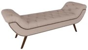 Puff Recamier Calçadeira 140cm Pés Palito Madeira Vêneto Z37 Linho Beg
