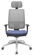 Cadeira Office Brizza Tela Cinza Com Encosto Assento Facto Dunas Azul Autocompensador 126cm - 63204 Sun House