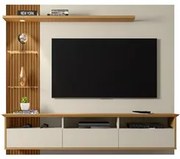 Painel Bancada Suspensa Para TV Até 60 Polegadas Trend Off White/Cinam