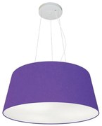 Lustre Pendente Cone Md-4048 Cúpula em Tecido 21/50x40cm Roxo - Bivolt