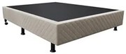 Base Box para Cama Casal 138x188cm Liz S05 Suede Bordado Bege - Mpozen