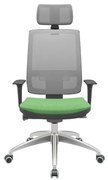 Cadeira Office Brizza Tela Cinza Com Encosto Assento Poliester Verde Musgo Autocompensador 126cm - 63229 Sun House