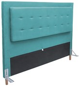 Cabeceira Cama Box Casal 140cm Paris Suede Turquesa - Sheep Estofados - Água