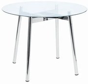 Mesa de Jantar Bubi com Tampo de Vidro Base Cromada 100cm - 55644 Sun House