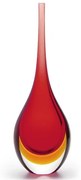 Gota Alta Bicolor Vermelha com Âmbar Murano Cristais Cadoro
