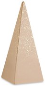 Enfeite Decorativo "Pirâmide" em Cimento Nude e Dourado 26x10,5 cm - D'Rossi