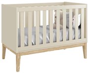 Berço Mini Cama Theo com Pés Square Natural - Areia