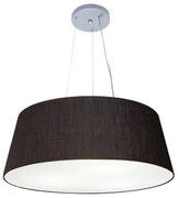 Lustre Pendente Cone Md-4072 Cúpula em Tecido 30/80x65cm Preto - Bivolt