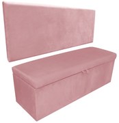 Kit Calçadeira e Painel Clean 100 cm Suede D'Rossi - Rose