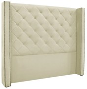 Cabeceira Decorativa King Size 2,19M Loewe Veludo Bege G63 - Gran Belo