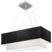 Lustre Pendente Retangular Preto e Branco MJ-4138 Para Mesa de Jantar e Estar