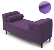 Recamier Casal Queen 160cm Turim Veludo Roxo - Simbal - Violeta escuro