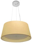 Lustre Pendente Cone Md-4144 Cúpula em Tecido 25x50x40cm Algodão Crú / Bege - Bivolt