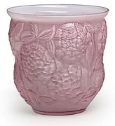 Cachepot Vaso Flores Roxo Leitoso Murano Cristais Cadoro