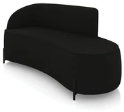 Sofá 3 Lugares Orgânico 180cm Pé Ferro Preto Morgan Suede D03 - D'Rossi - Preto