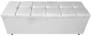 Calçadeira Estofada Manchester 140 cm Casal Suede Branco - ADJ Decor