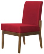 Cadeira de Jantar Helena Suede Vermelho - Decorar Estofados