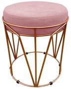 Puff Multiuso com Mesa Babu 2 em 1 Suede Base Cobre D'Rossi - Rose