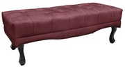 Recamier Decorativo 140cm Loewe Veludo Pés de Madeira Vinho G63 - Gran Belo