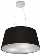 Lustre Pendente Cone Md-4048 Cúpula em Tecido 21/50x40cm Preto - Bivolt