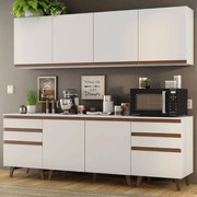 Armário de Cozinha Completa 240cm Branco Reims Madesa 02 Cor:Branco