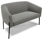 Sofá 2 Lugares Namoradeira Pé de Ferro Preto Stella Suede D03 - D'Rossi - Grafite