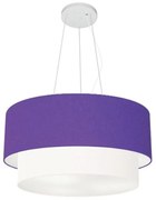 Pendente Cilíndrico Roxo e Branco MJ-4061 Para Mesa de Jantar e Estar