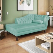 Recamier Diana 140cm Lado Esquerdo Suede Azul Tiffany - ADJ Decor