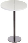 Mesa Bistro Georgia 60 cm Tampo Branco Redondo Base Inox - 37294 Sun House