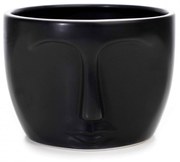 Vaso Decorativo Rosto em Ceramica Preto 15,5x11 cm - D'Rossi