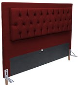 Cabeceira Cama Box Casal 140cm Paris Capitonê Suede Bordô - Sheep Estofados - Vermelho escuro